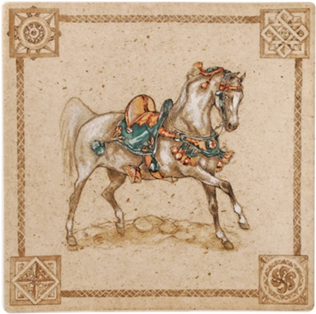 Beilagen Gien Chevaux Du Vent Platte Eckig 17x17cm 3 Beilagen Gien Chevaux Du Vent Platte Eckig 17x17cm