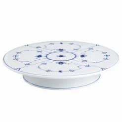 Tortenplatten Royal Copenhagen Musselmalet Gerippt Platte Auf Fuß 32cm 1101434