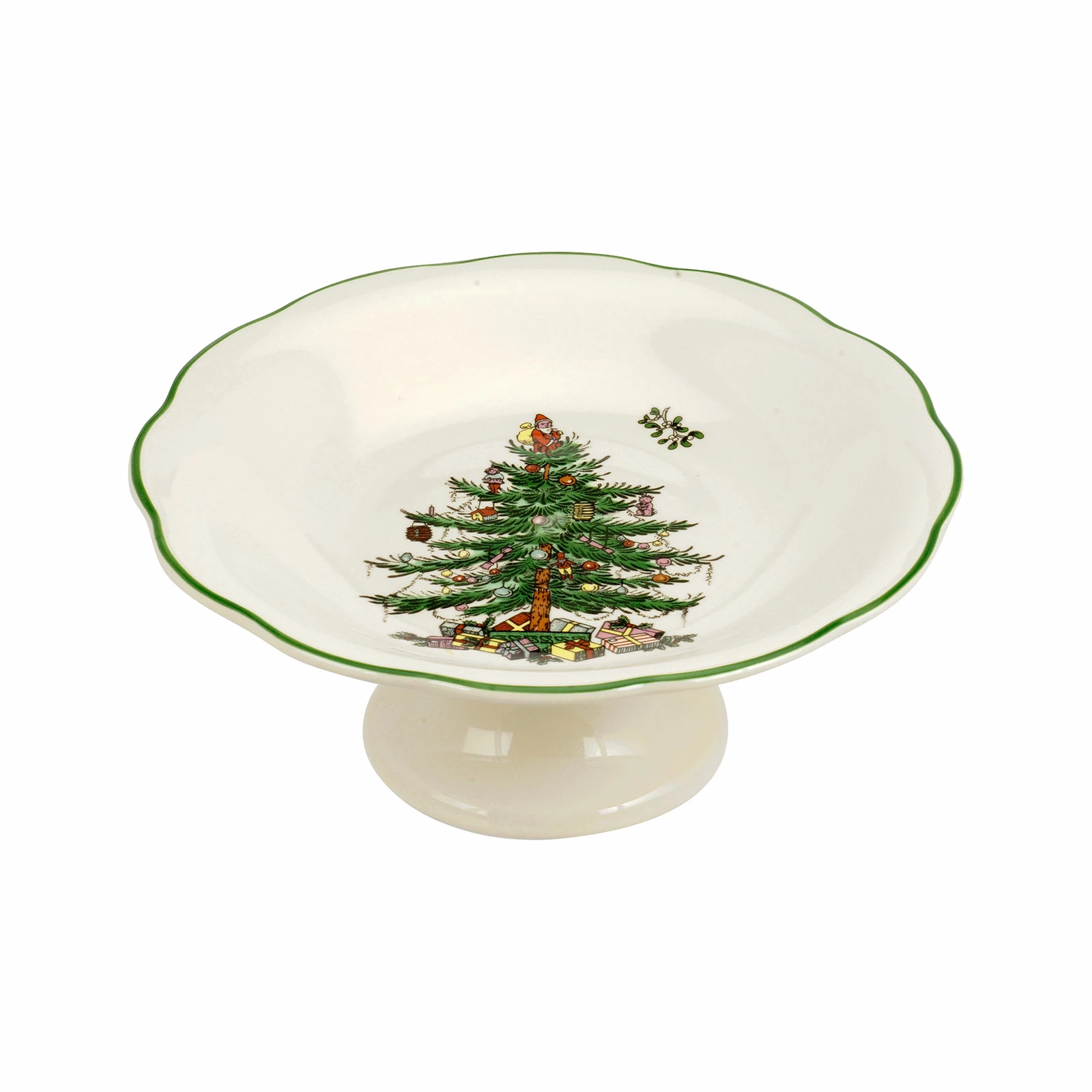 Servierplatten Spode Christmas Tree Schale Auf Fuß 18cm 3 Servierplatten Spode Christmas Tree Schale Auf Fuß 18cm