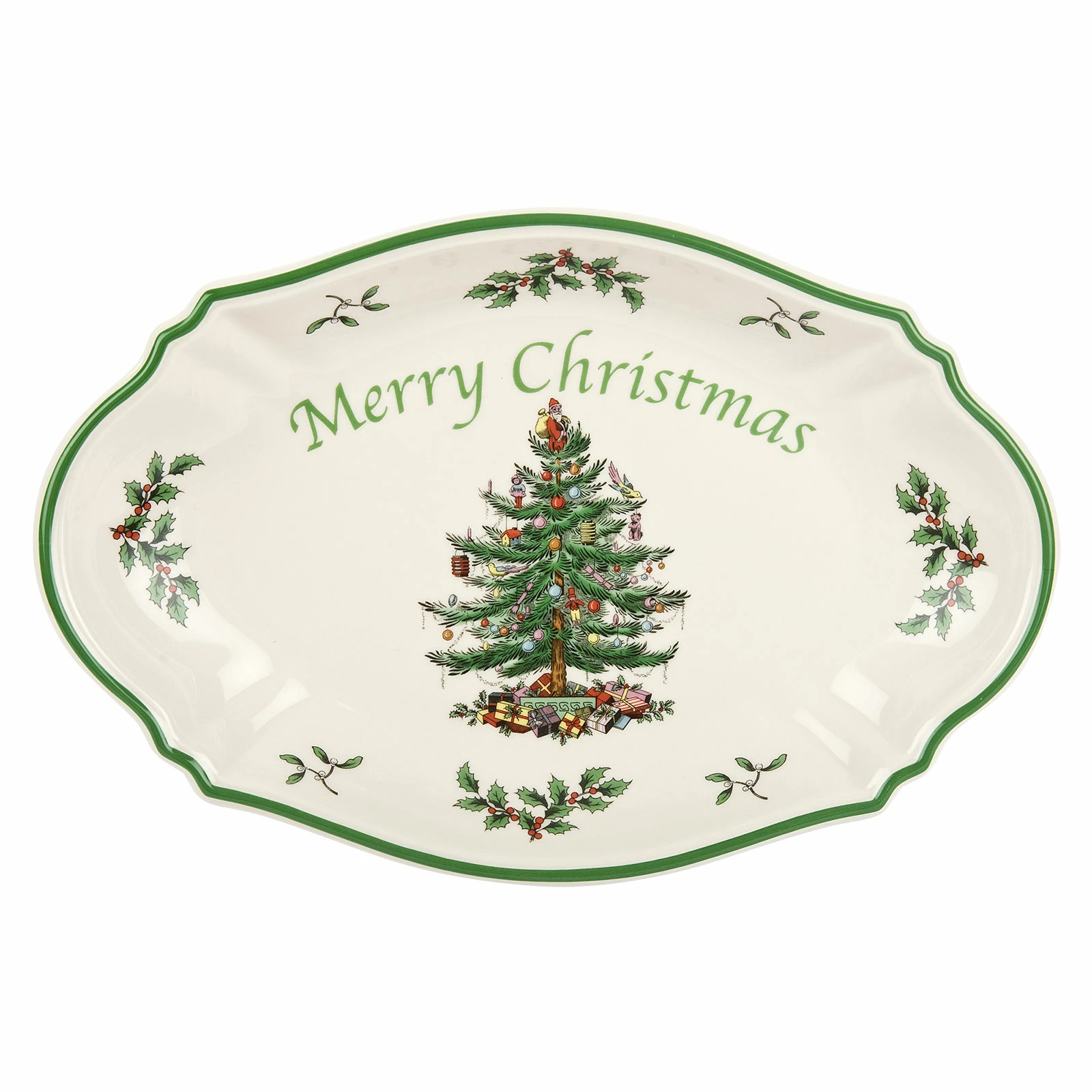 Servierplatten Spode Christmas Tree Platte Oval 28cm (Merry Christmas) 3 Servierplatten Spode Christmas Tree Platte Oval 28cm (Merry Christmas)