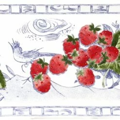 Tortenplatten Gien Oiseau Bleu Fruits Königskuchenplatte 38x14,5cm