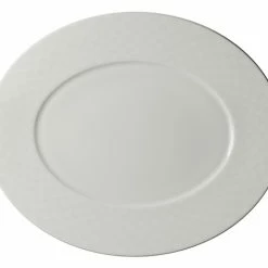 Servierplatten Dibbern Cross White Squares Platte Oval 34cm