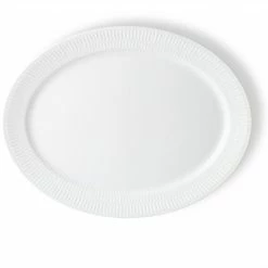 Servierplatten Royal Copenhagen Weiß Gerippt Platte Oval 34cm 2408633