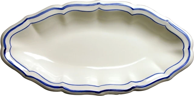 Servierplatten Gien Filet Bleu Beilage 26,5cm 3 Servierplatten Gien Filet Bleu Beilage 26,5cm