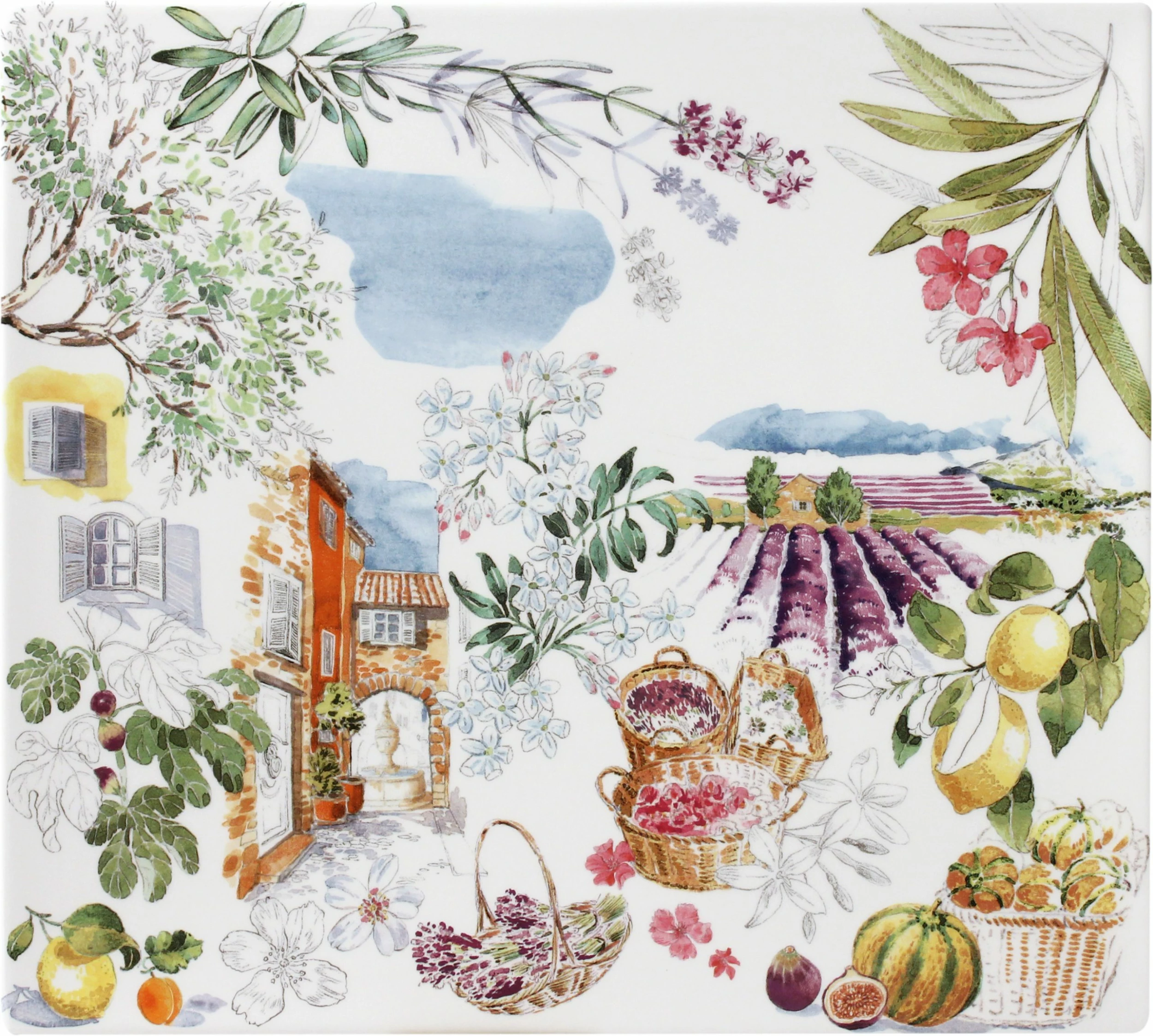 Servierplatten Gien Provence Platte Rechteckig 29,5x26,5cm 3 Servierplatten Gien Provence Platte Rechteckig 29,5x26,5cm