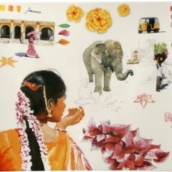 Servierplatten Gien Route Des Indes Platte Rechteckig 29,5x26,5cm