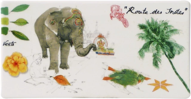 Gien Route Des Indes Platte Rechteckig 19,3x10cm 3 Gien Route Des Indes Platte Rechteckig 19,3x10cm