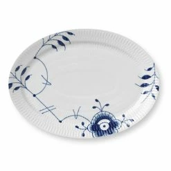 Servierplatten Royal Copenhagen Mega Blau Gerippt Platte Oval 28cm 2387626