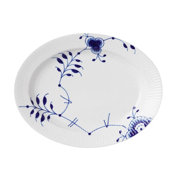 Servierplatten Royal Copenhagen Mega Blau Gerippt Platte Oval 30,5cm 3 Servierplatten Royal Copenhagen Mega Blau Gerippt Platte Oval 30,5cm
