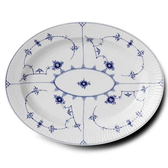 Servierplatten Royal Copenhagen Musselmalet Gerippt Platte Oval 30,5cm 3 Servierplatten Royal Copenhagen Musselmalet Gerippt Platte Oval 30,5cm