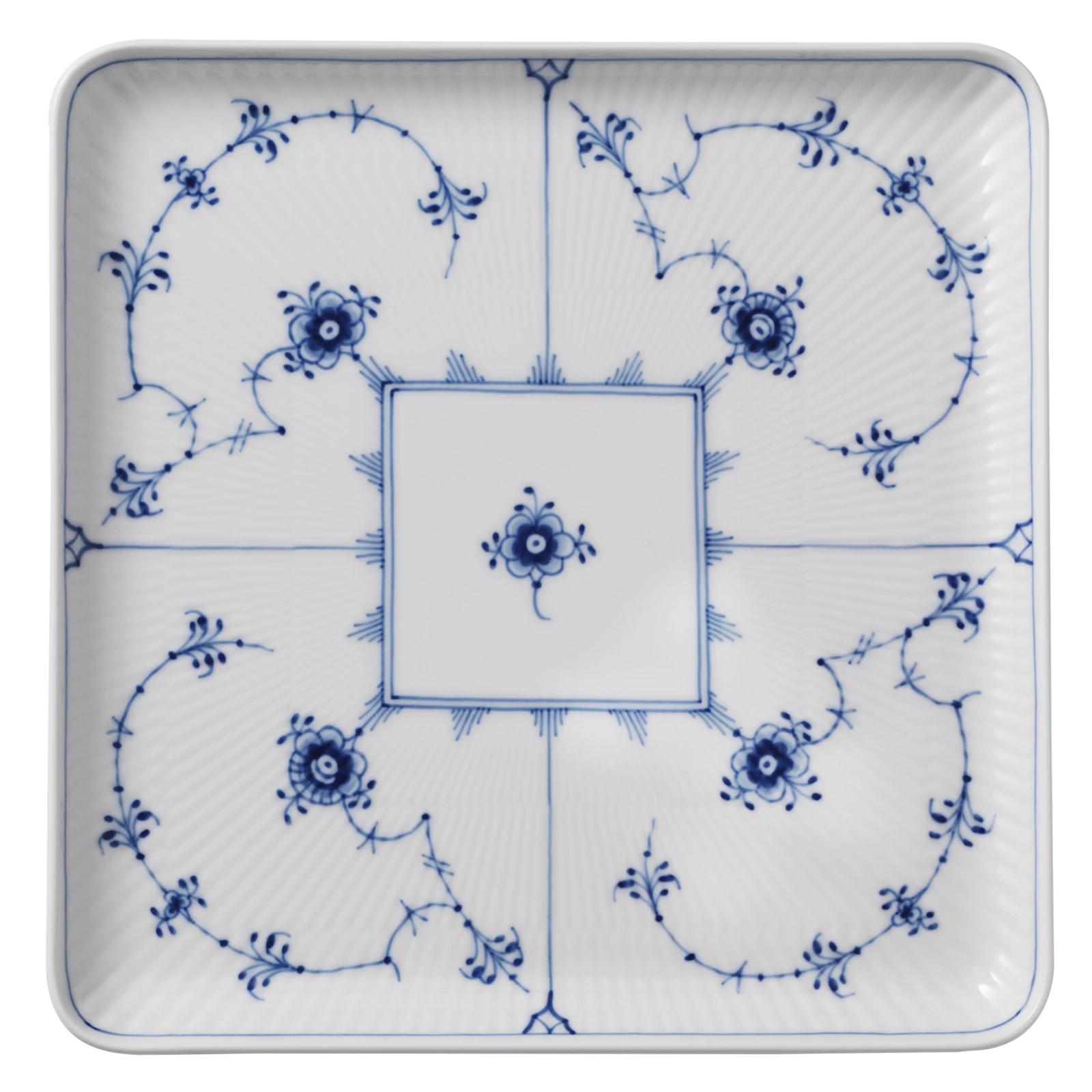 Servierplatten Royal Copenhagen Musselmalet Gerippt Platte Quadratisch 20cm 3 Servierplatten Royal Copenhagen Musselmalet Gerippt Platte Quadratisch 20cm