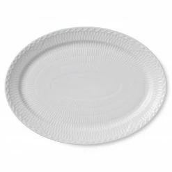 Servierplatten Royal Copenhagen Weiße Halbspitze Platte Oval 28,0cm