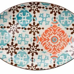 Vista Alegre-Shop 15 Servierplatten Vista Portuguese Mosaic New Coral Platte Oval 38,5x27,5cm