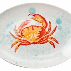 Servierplatten Vista Portuguese Aquarelle Splash Crab Platte Oval 38,5x27,5cm
