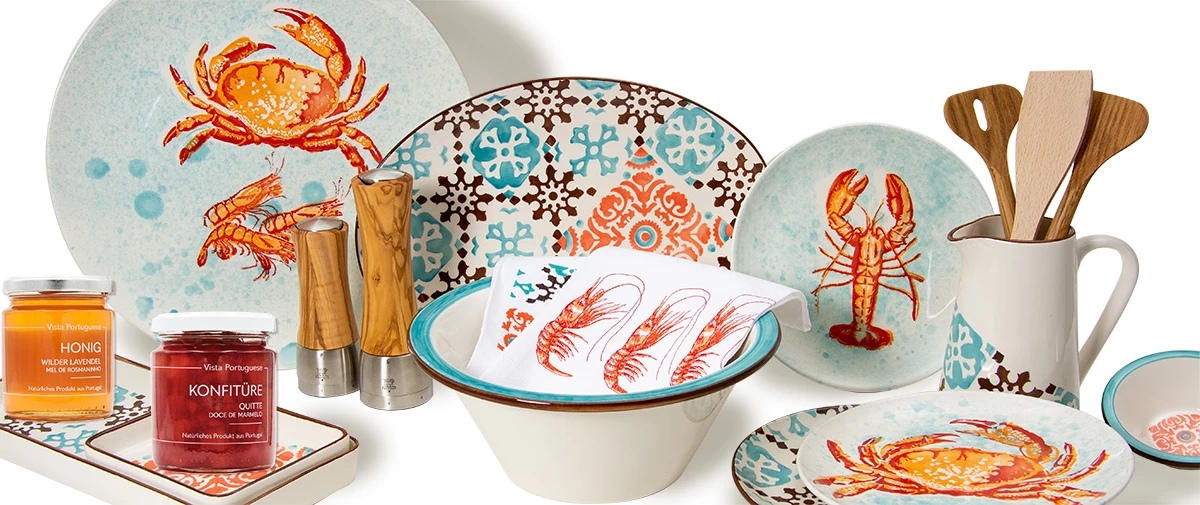 Servierplatten Vista Portuguese Aquarelle Splash Crab Platte Rund 38cm 4 Servierplatten Vista Portuguese Aquarelle Splash Crab Platte Rund 38cm – Bild 2