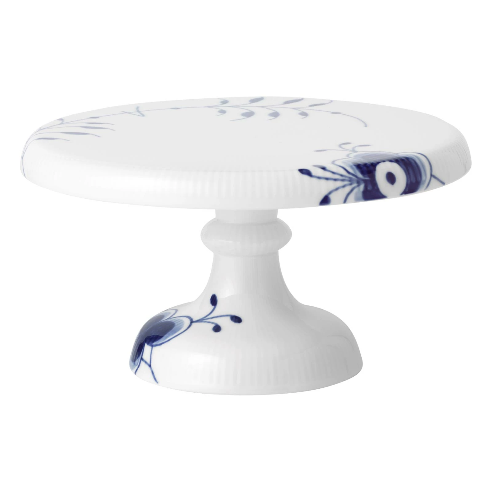 Royal Copenhagen Mega Blau Gerippt Platte Auf Fuß 23cm 2 Royal Copenhagen Mega Blau Gerippt Platte Auf Fuß 23cm