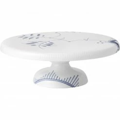 Royal Copenhagen Mega Blau Gerippt Platte Auf Fuß 29,5cm